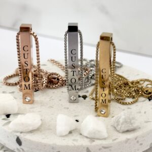 CZ BAR NECKLACES