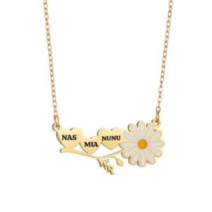 DAISY TRIO HEART NECKLACE
