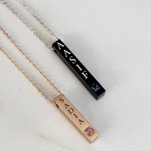 SHORT STONE BAR NECKLACES