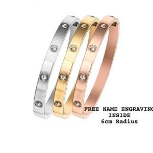 CZ LOVE BRACELET - Free Name Engraving